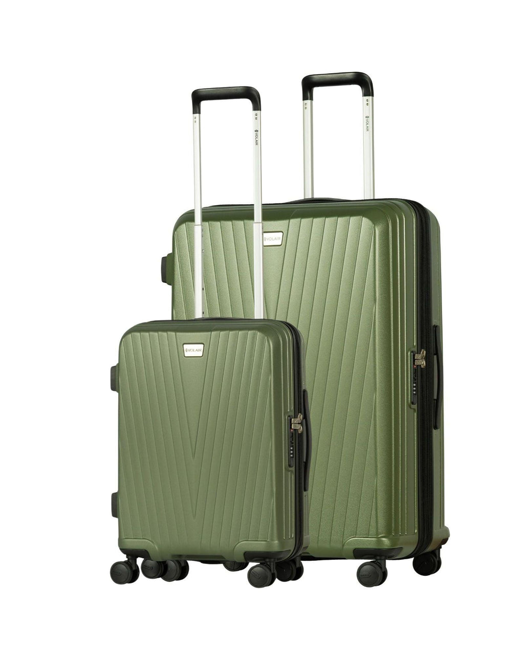 Volair Vmax Expandable Hardside 2-Piece Spinner Luggage Set - Large & Carry-On - Chive Green Front Right Image 1
