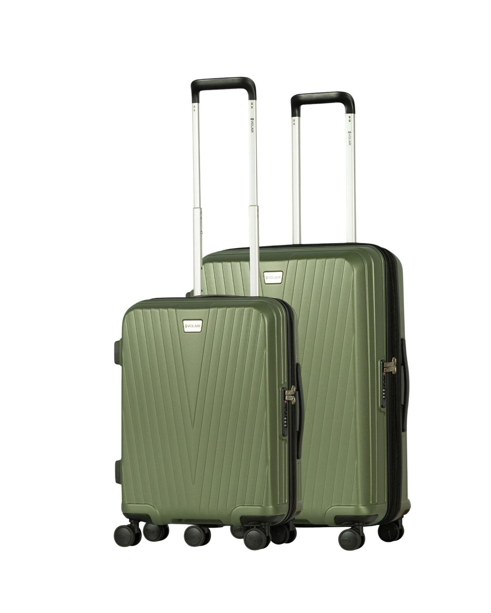 Volair Vmax Expandable Hardside 2-Piece Spinner Luggage Set - Medium & Carry-On - Chive Green Front Right Image 1