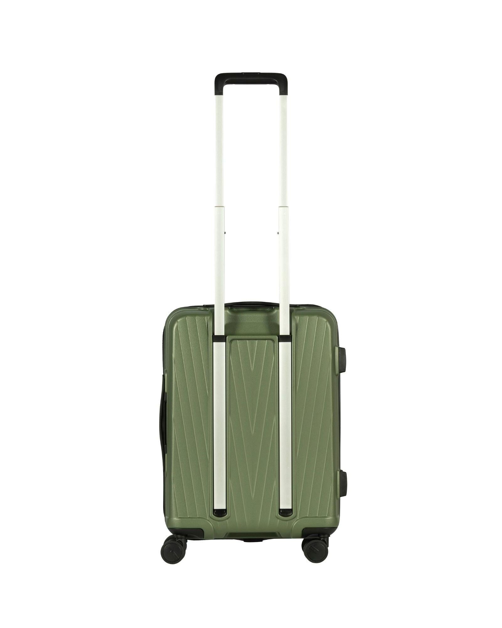 Volair Vmax Expandable Hardside Carry-On Spinner Suitcase - 55cm - Chive Green Back Image 4