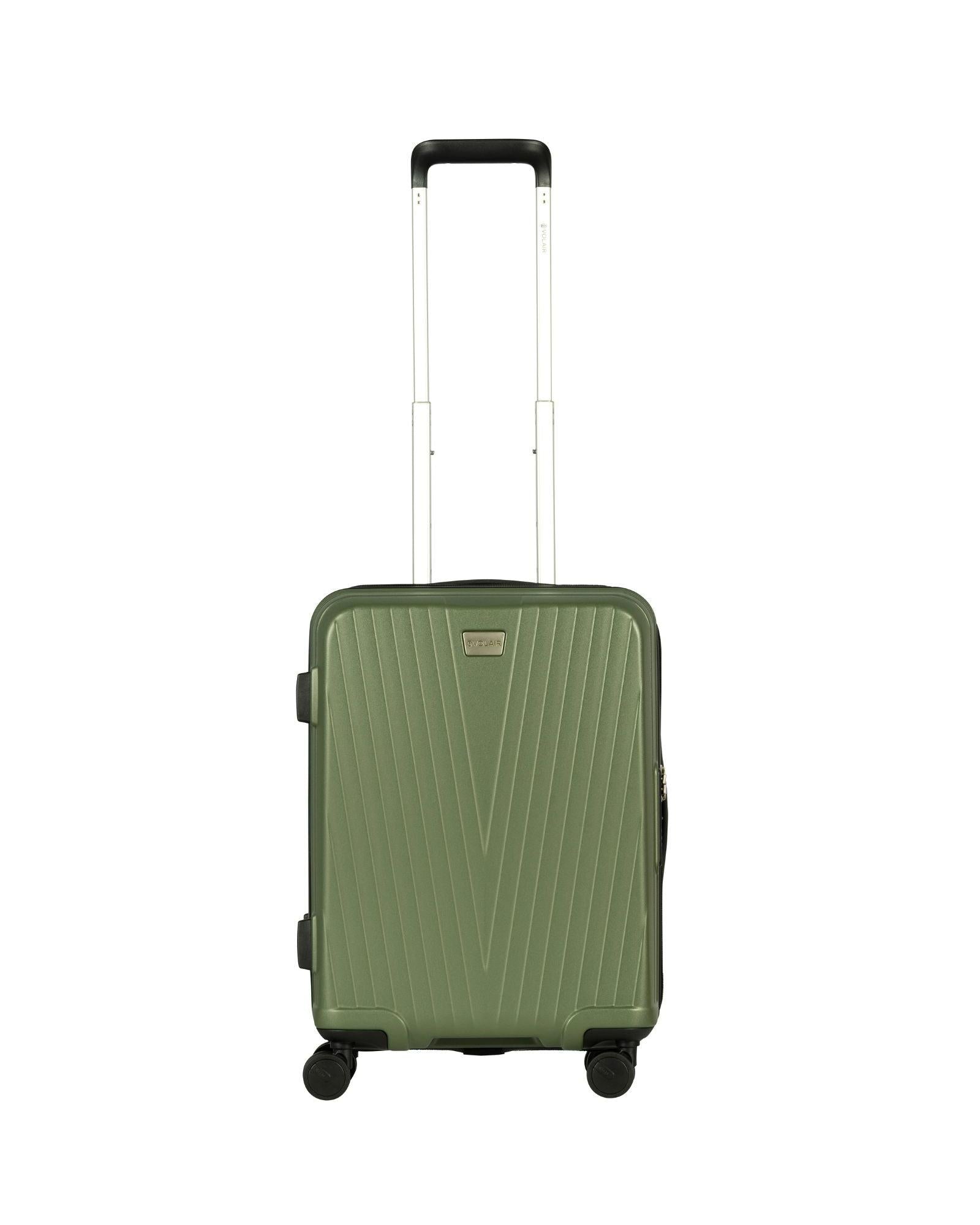 Volair Vmax Expandable Hardside Carry-On Spinner Suitcase - 55cm - Chive Green Front Image 3