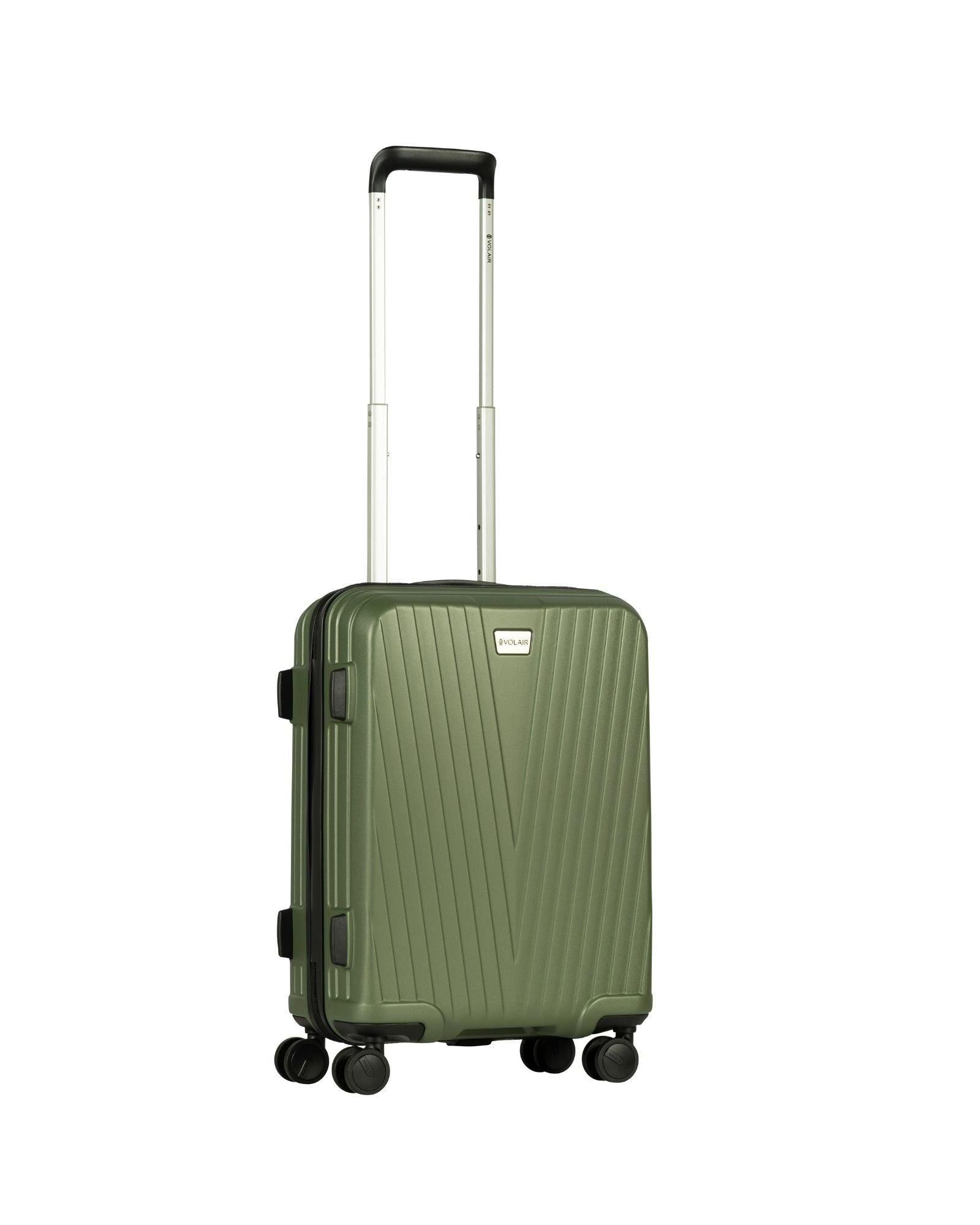 Volair Vmax Expandable Hardside Carry-On Spinner Suitcase - 55cm - Chive Green Front Left Image 2