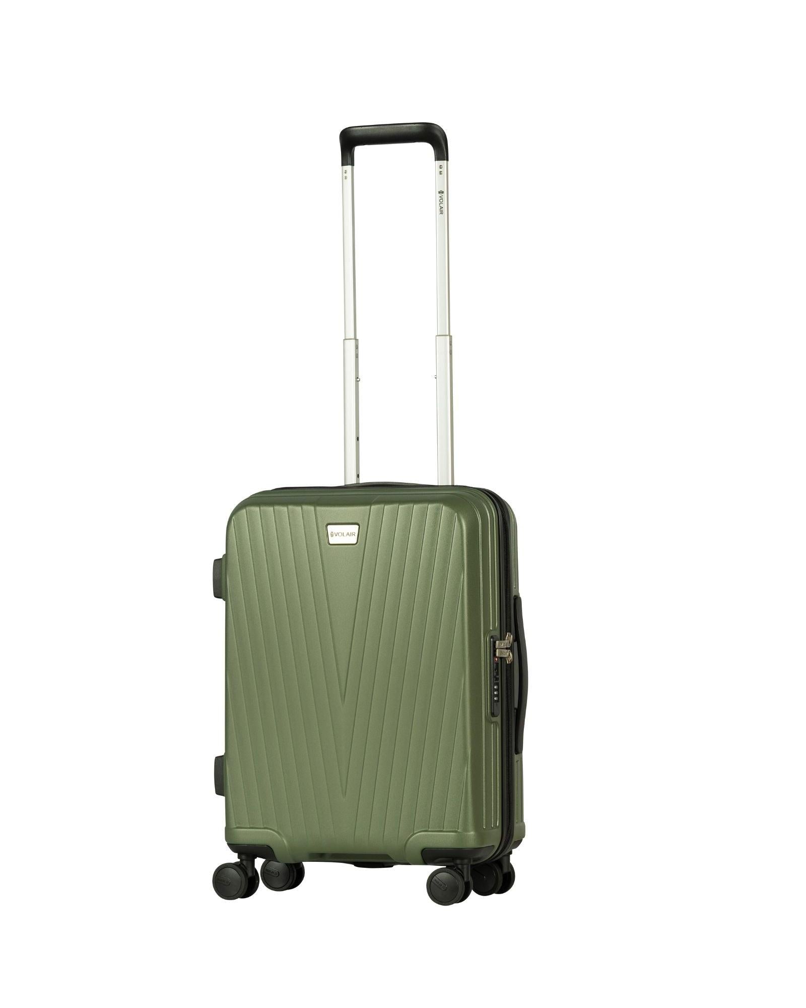 Volair Vmax Expandable Hardside Carry-On Spinner Suitcase - 55cm - Chive Green Front Right Image 1