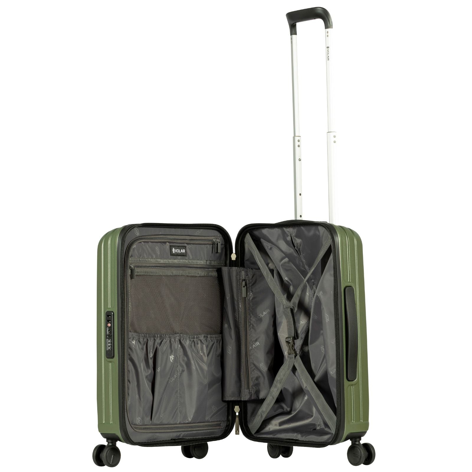 Volair Vmax Expandable Hardside Carry-On Spinner Suitcase - 55cm - Chive Green