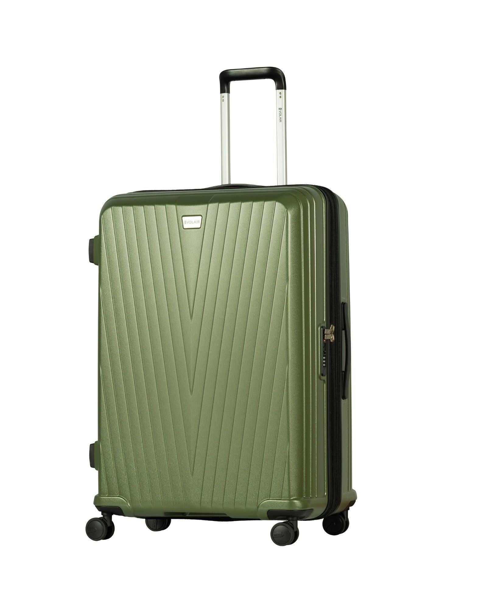 Volair Vmax Expandable Hardside 2-Piece Spinner Luggage Set - Large & Carry-On - Chive Green Front Right Image 5