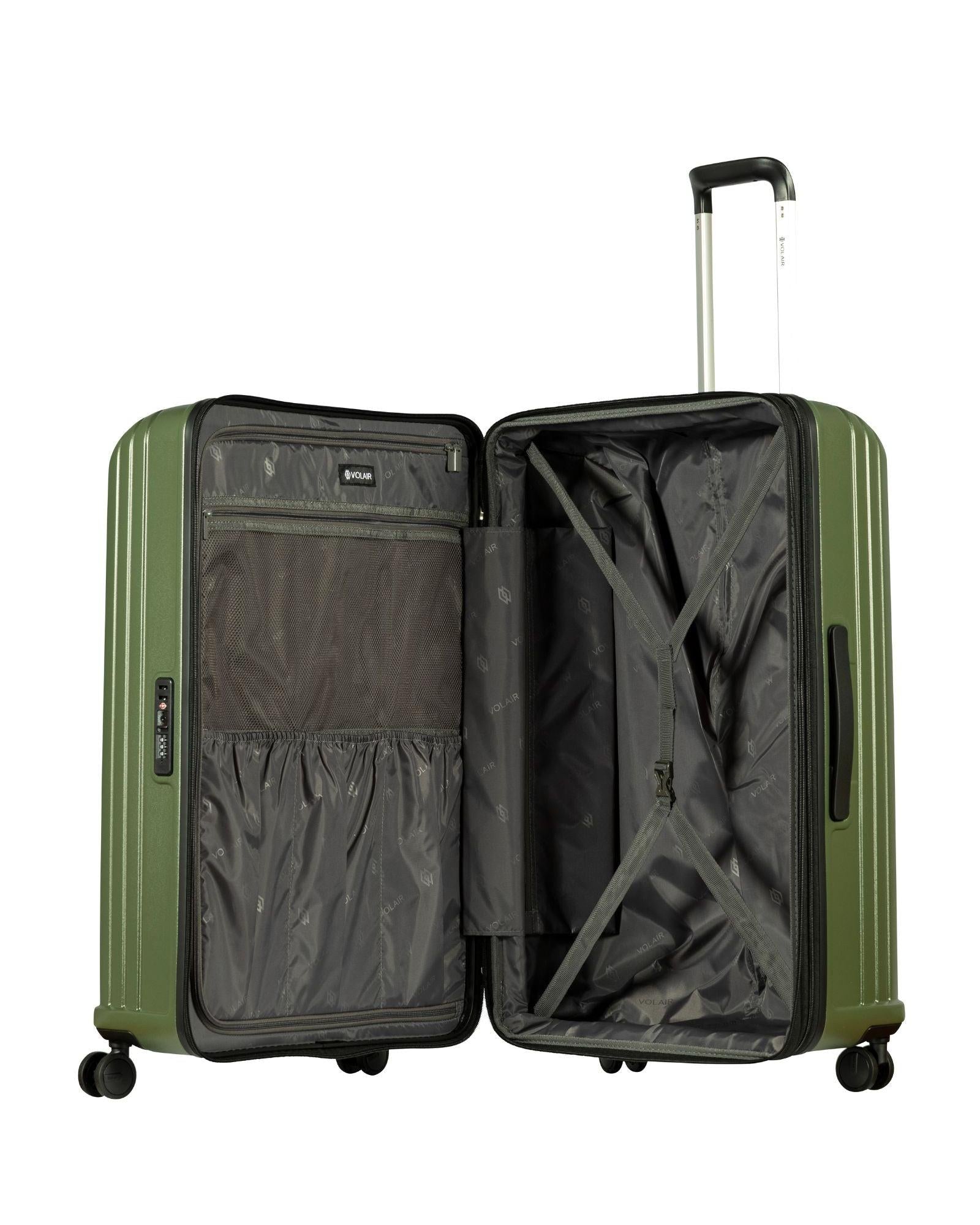 Volair Vmax Expandable Hardside Large Spinner Suitcase - 78cm - Chive Green Interior Image 5