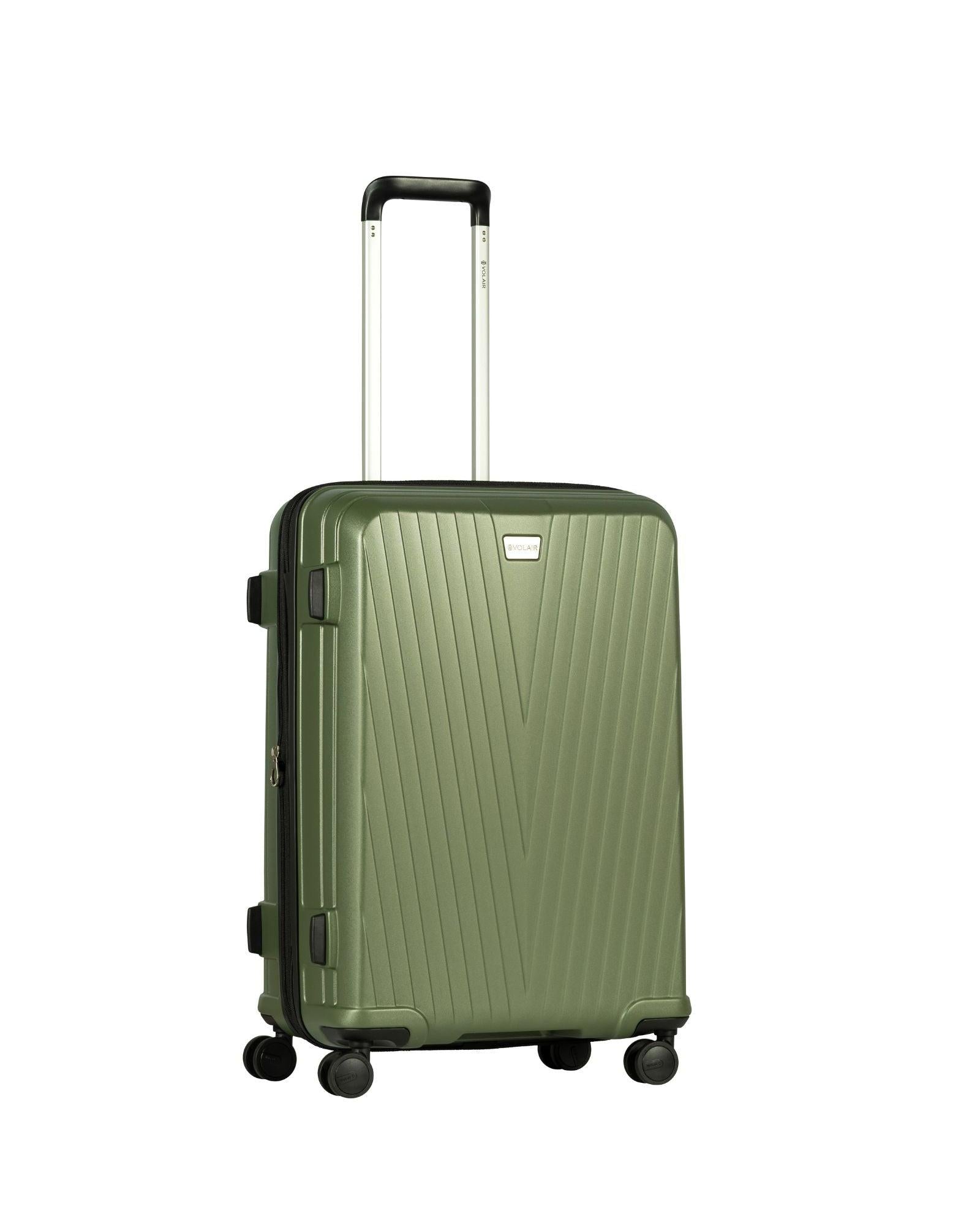 Volair Vmax Hardside 3 Piece EXP Spinner Suitcase Set Chive Green Front Left Image 3