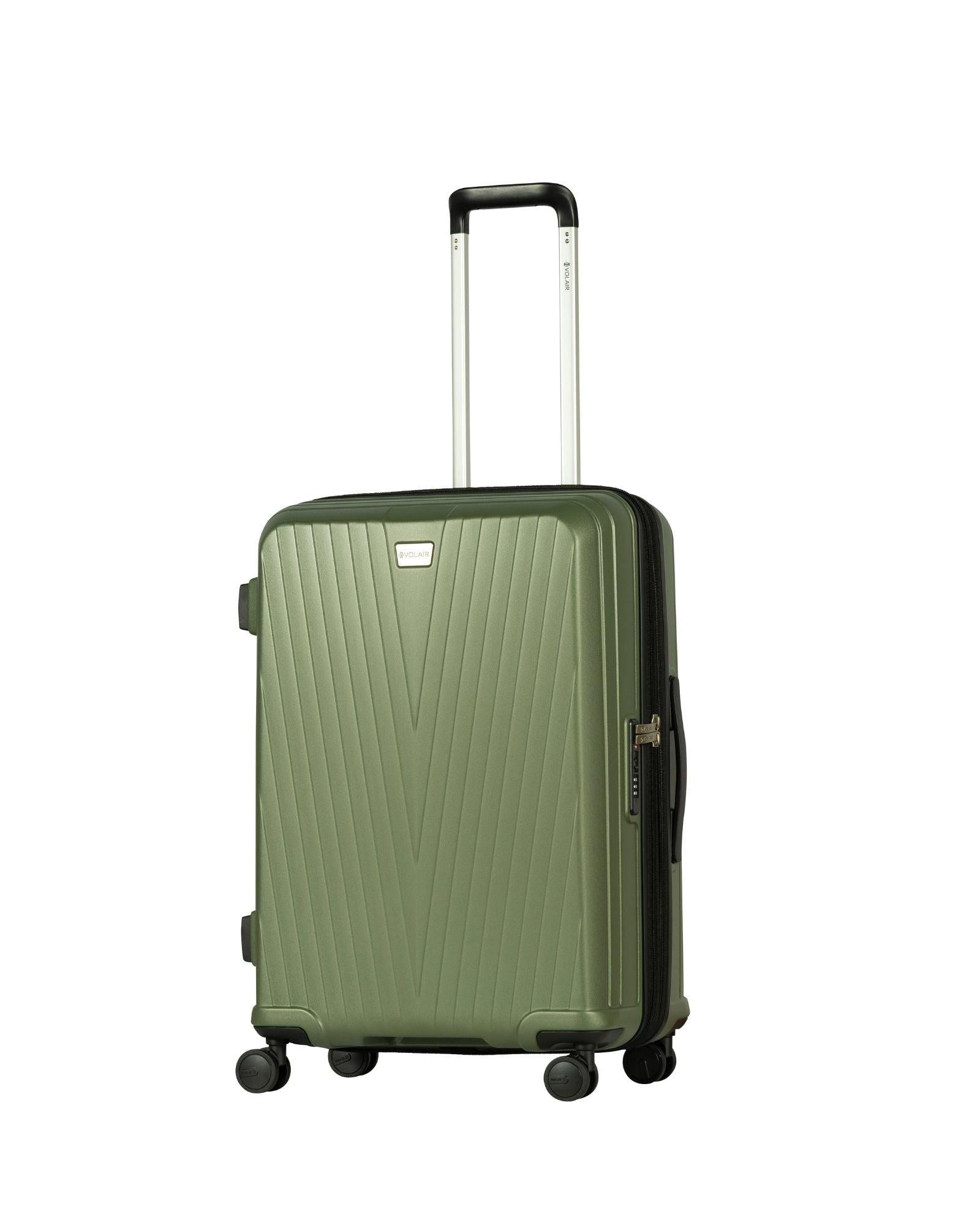 Volair Vmax Expandable Hardside 2-Piece Spinner Luggage Set - Medium & Carry-On - Chive Green Front Right Image 2