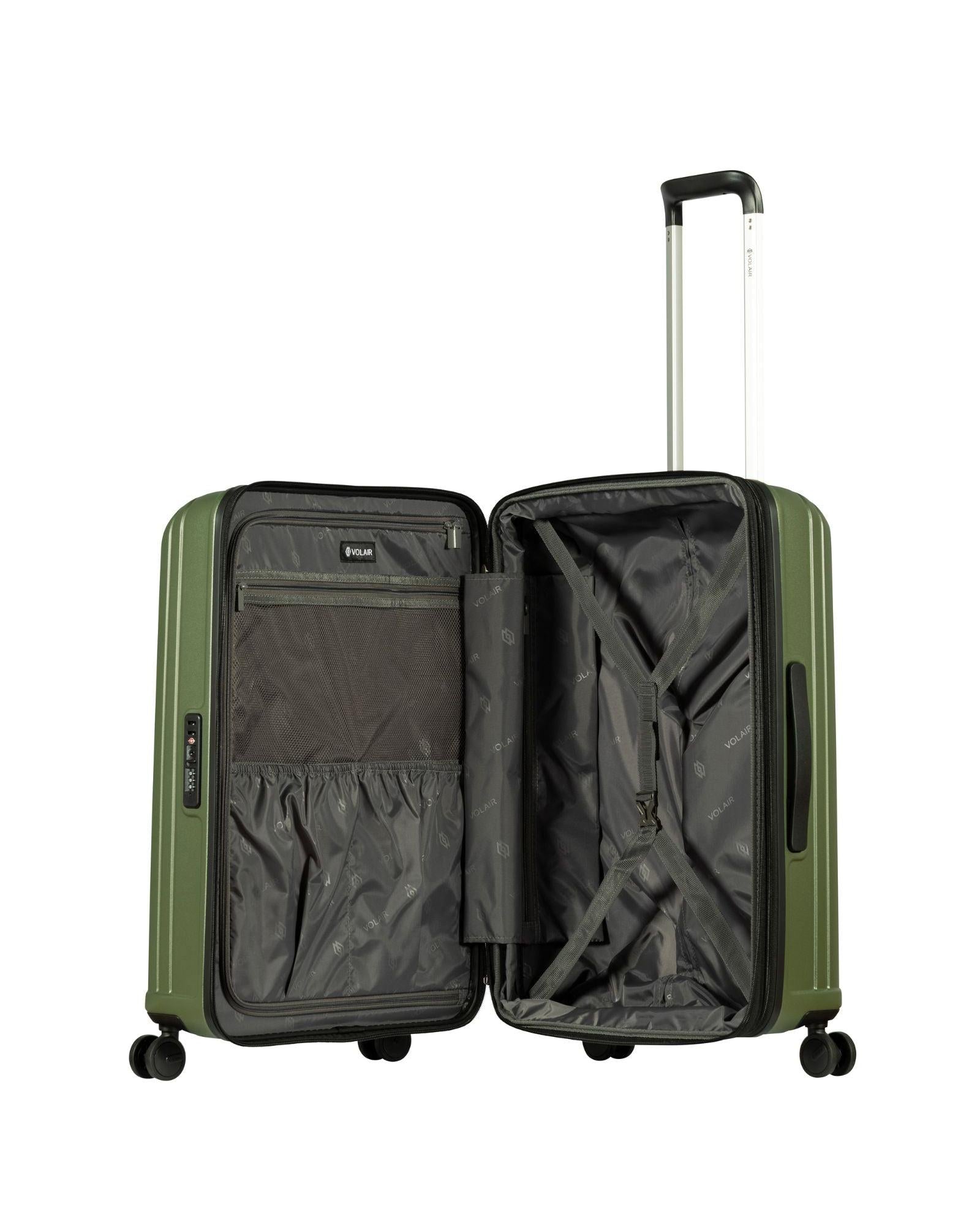 Volair Vmax Expandable Hardside Medium Spinner Suitcase - 68cm - Chive Green Interior Image 5