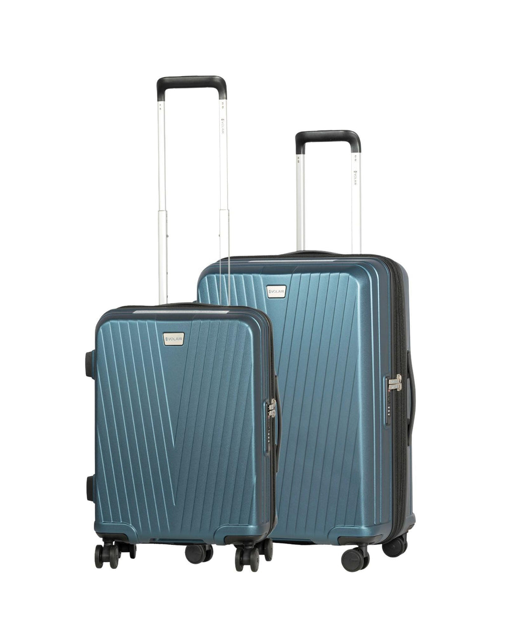Volair Vmax Expandable Hardside 2-Piece Spinner Luggage Set - Medium & Carry-On - Steel Blue Front Right Image 1