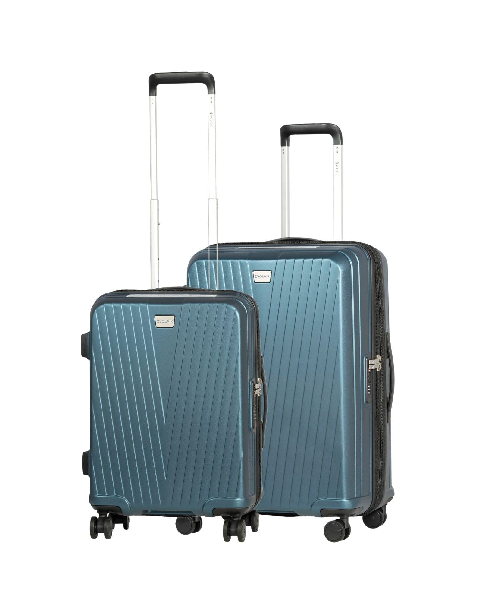 Volair Vmax Expandable Hardside 2-Piece Spinner Luggage Set - Medium & Carry-On - Steel Blue Front Right Image 1