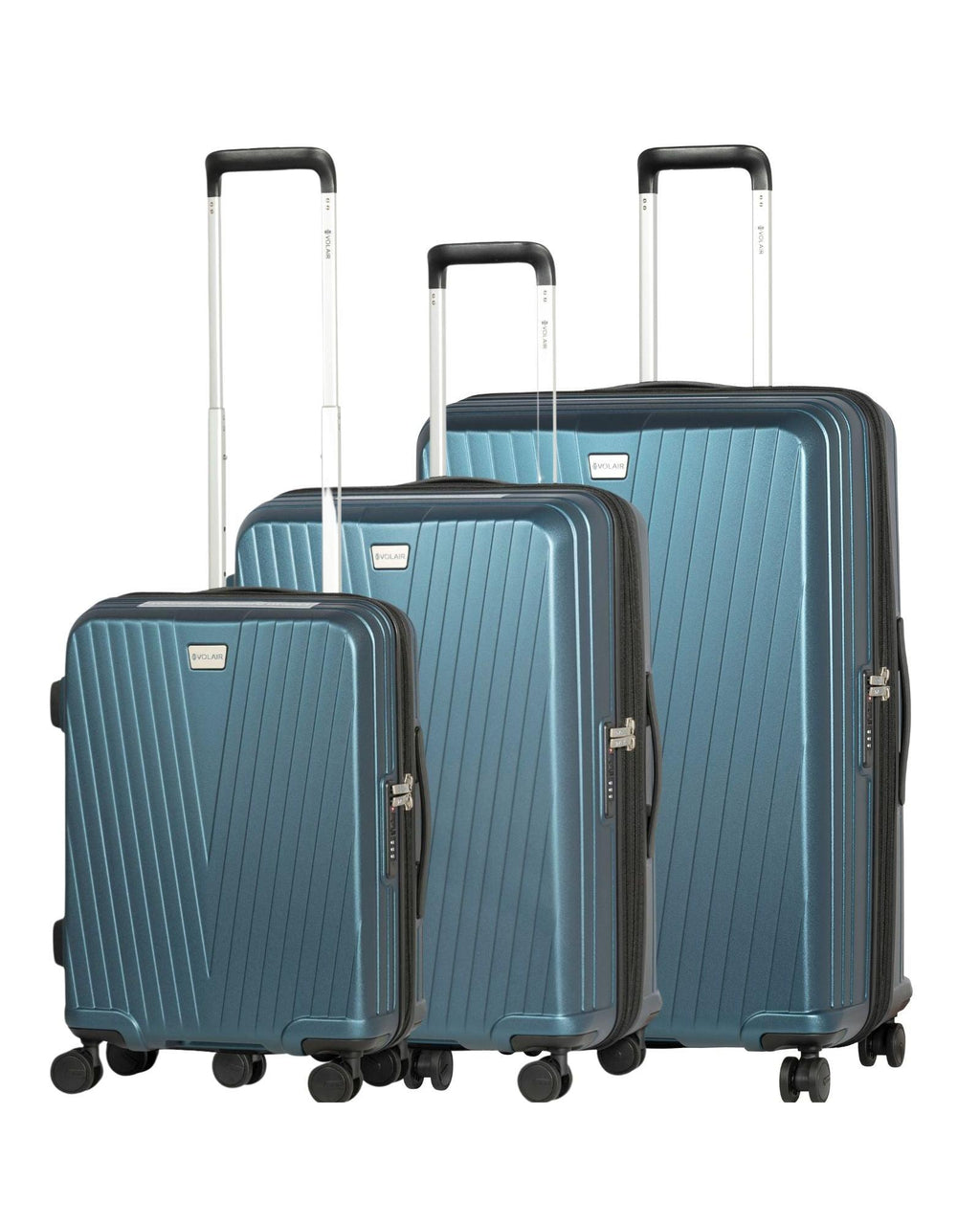 Volair Vmax Expandable Hardside 3-Piece Spinner Luggage Set - Steel Blue Front Right Image 1