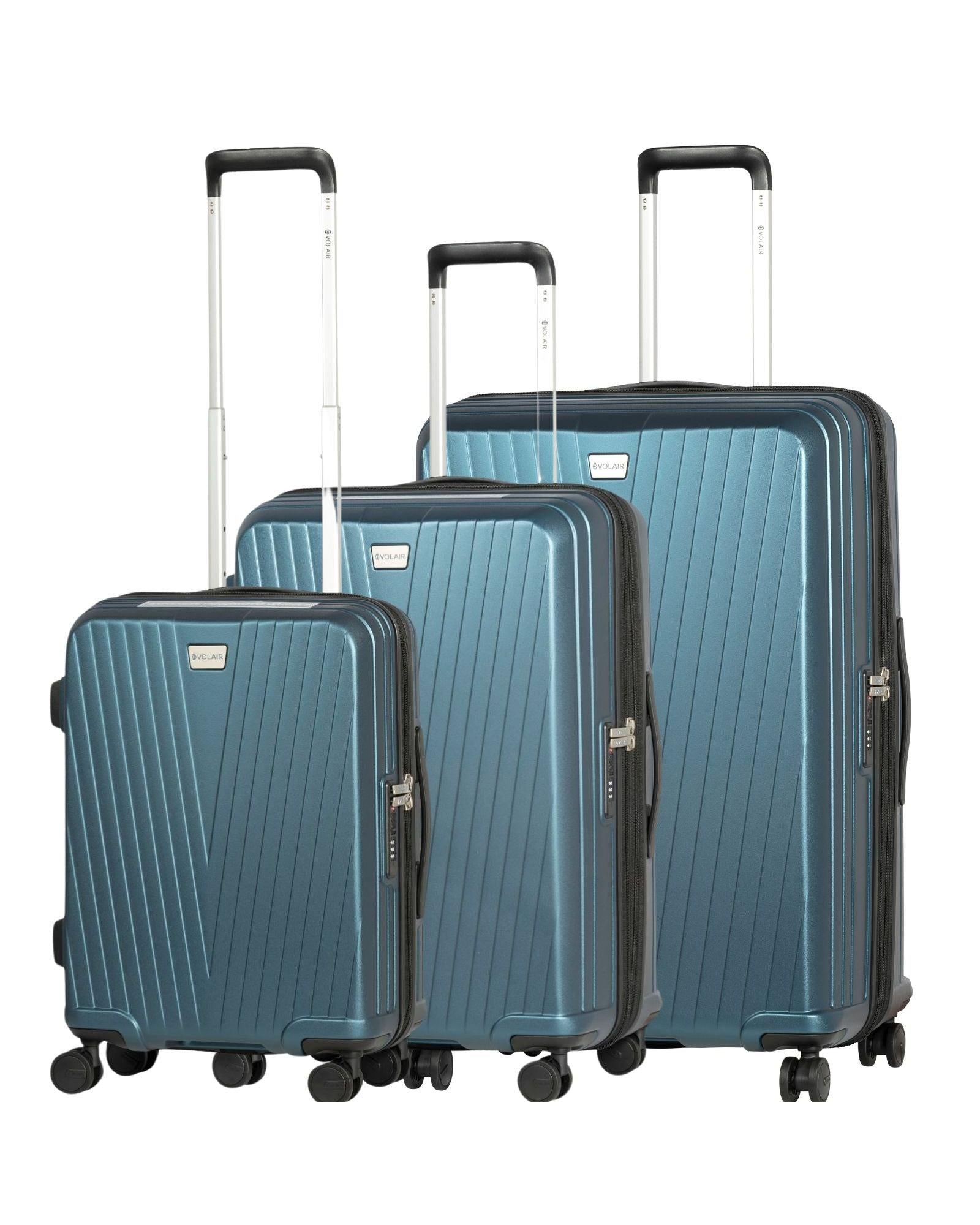 Volair Vmax Expandable Hardside 3-Piece Spinner Luggage Set - Steel Blue Front Right Image 1
