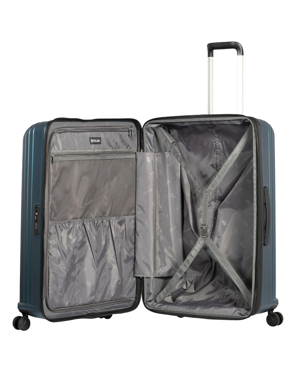 Volair Vmax Expandable Hardside 2-Piece Spinner Luggage Set - Large & Carry-On - Steel Blue Interior Image 5