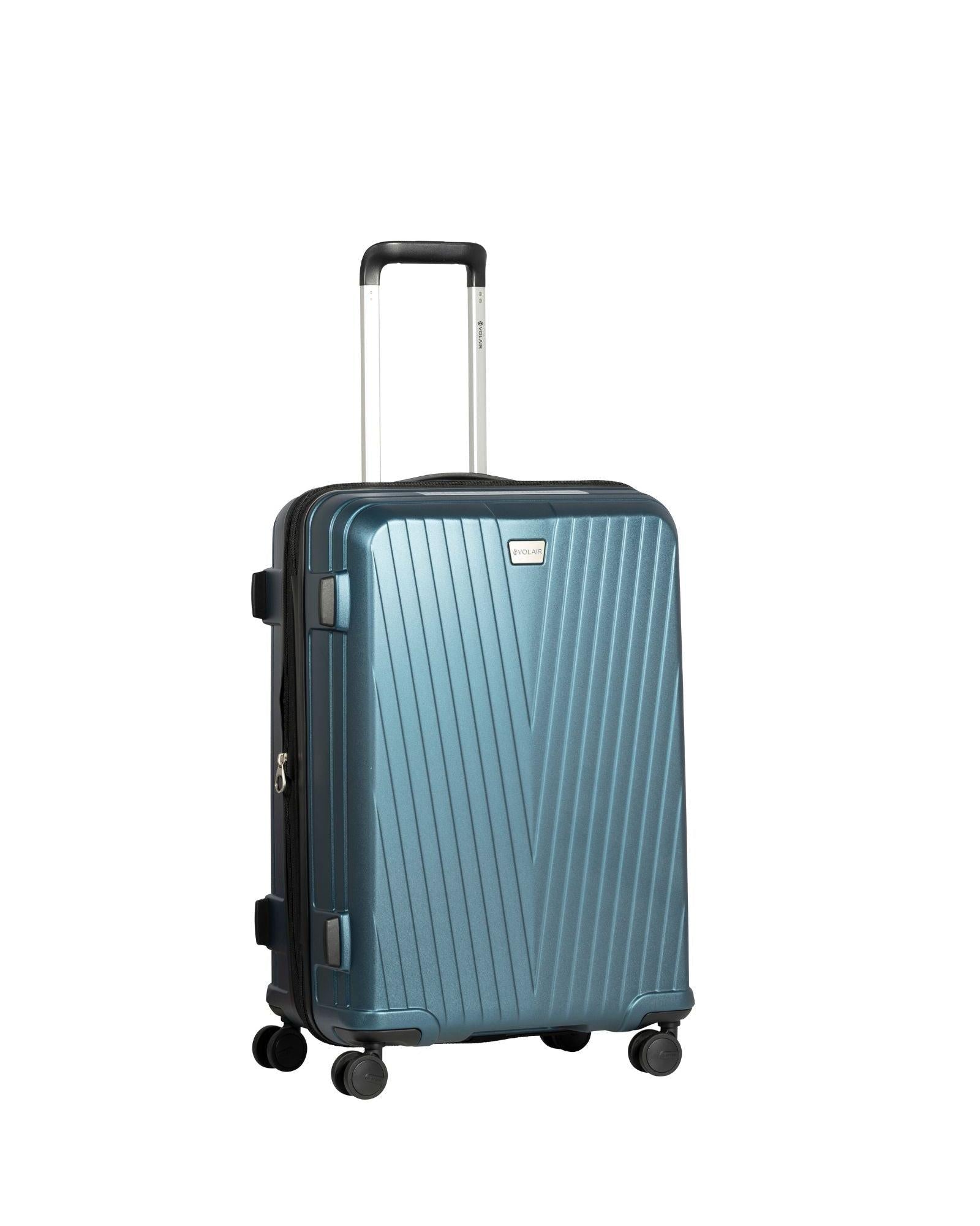 Volair Vmax Expandable Hardside Medium Spinner Suitcase - 68cm - Steel Blue Front Left Image 2