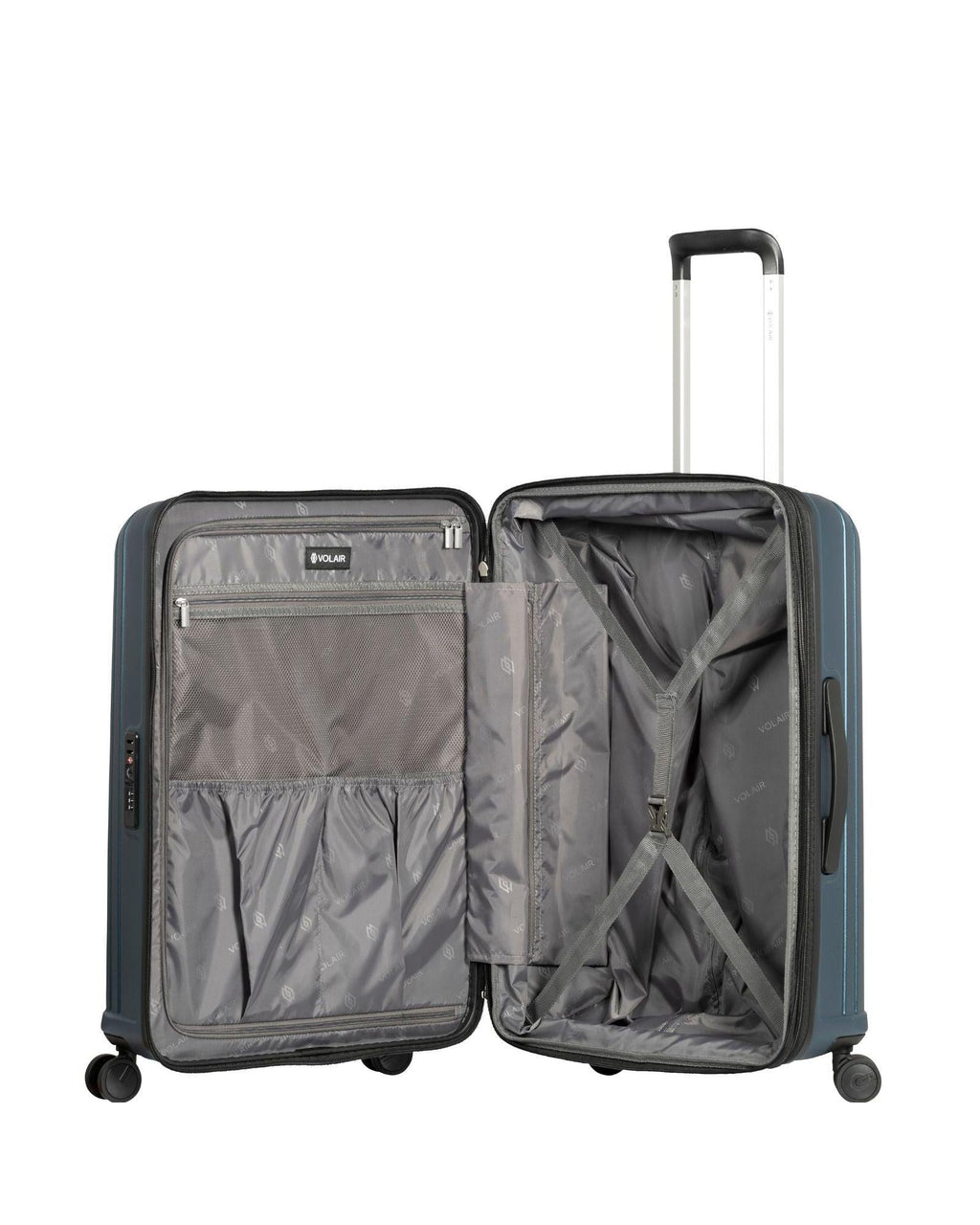 Volair Vmax Expandable Hardside 2-Piece Spinner Luggage Set - Large & Medium - Steel Blue Interior Image 5