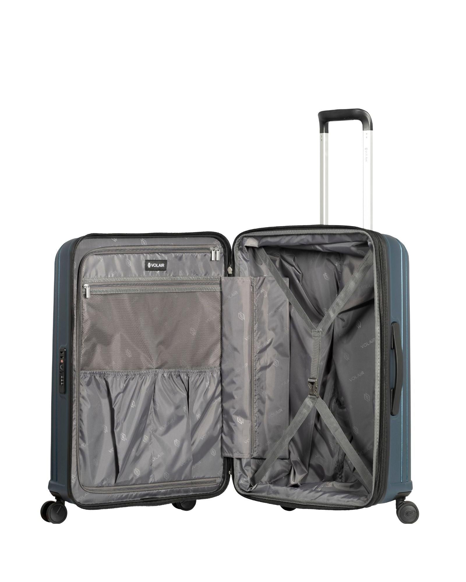 Volair Vmax Expandable Hardside 2-Piece Spinner Luggage Set - Medium & Carry-On - Steel Blue Interior Image 5